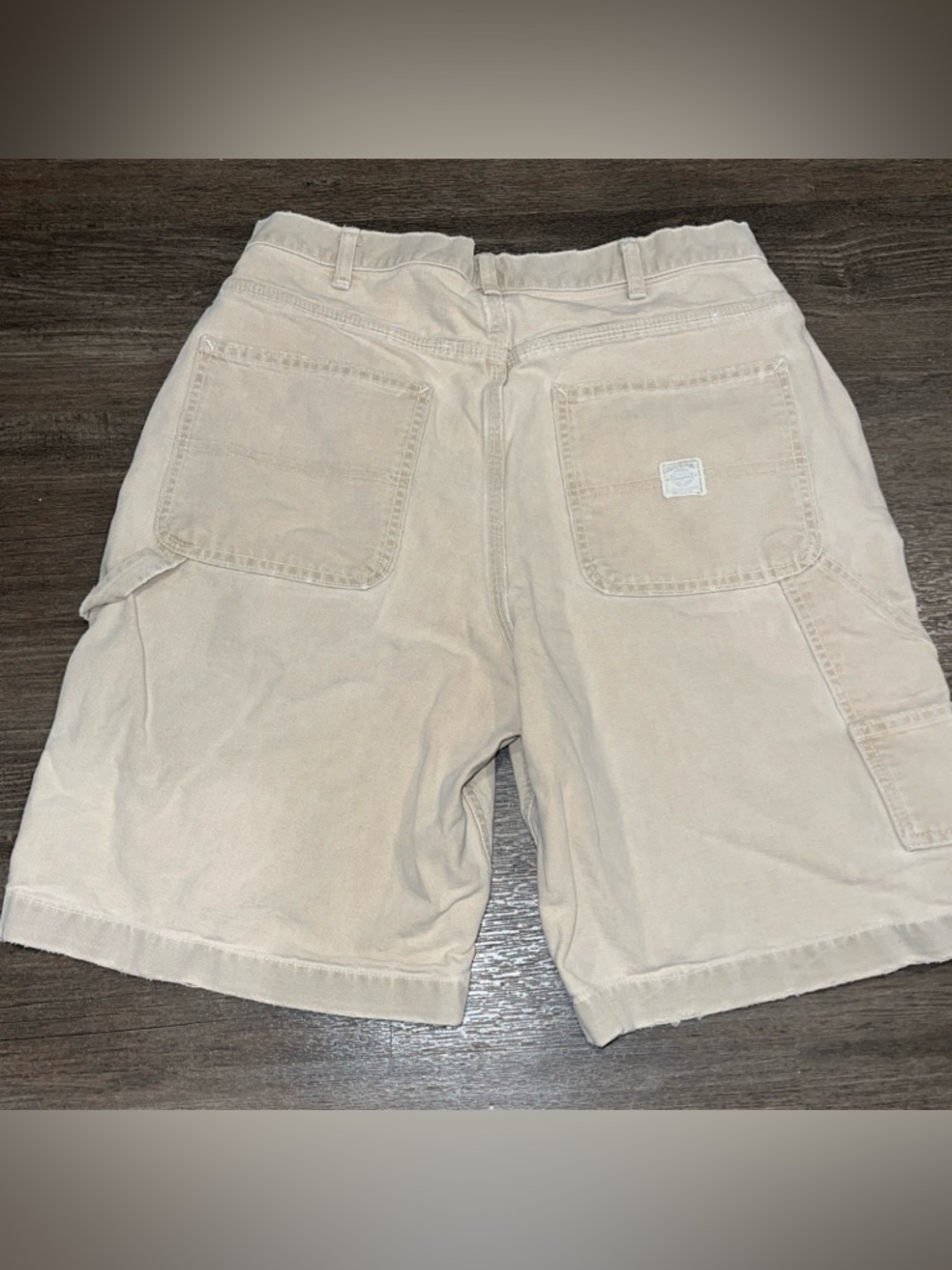 Vtg Abercrombie & Fitch Shorts Sz 32 Khaki Canvas Carpenter Distressed USA Made